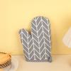 Heat-Resistant Cotton Linen Oven Mitts: Anti-Scald Baking Gloves for Microwave Use