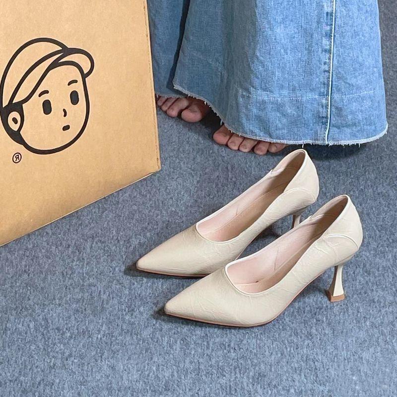 Not tired feet comfortable pointed high heels women's spring and autumn new models not tired feet single shoes women interview versatile