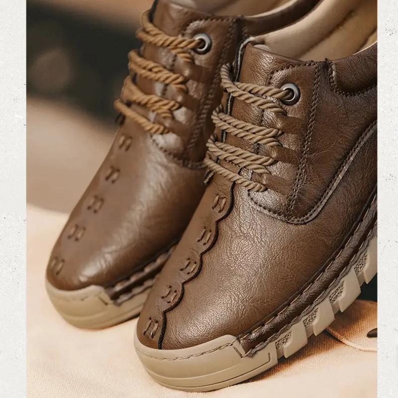 Non-slip Mens Leather Business Shoes Solid Color Man Sneakers Stylish Walking Shoes Trainers Comfortable Treking Footwear Flats