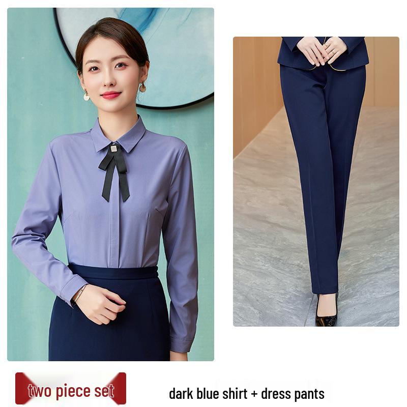 Women's 2023 Autumn Professional Long-Sleeve White Shirt