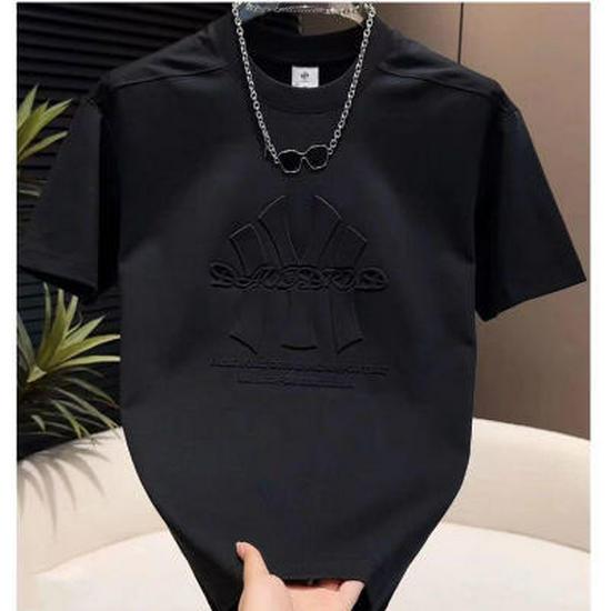 Herrenmode Kurzarm-T-Shirt, 2024 Trendiger lockerer Schnitt mit einfachem Druck.