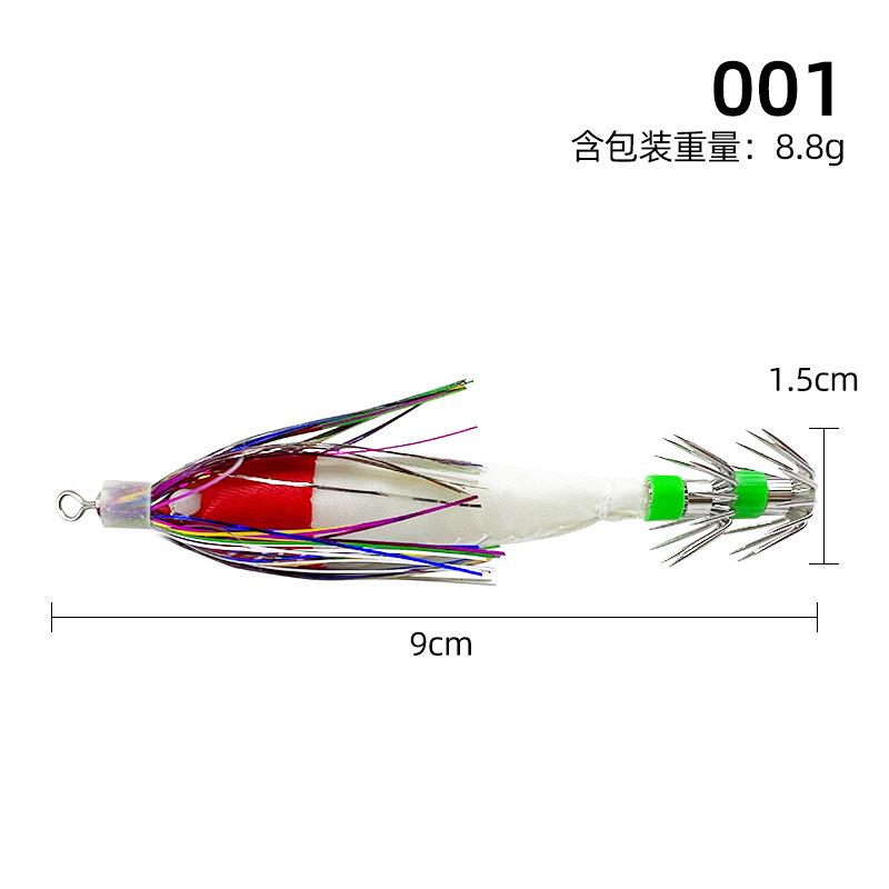 

1/5pcs Useful Fishing Bait 6g/8cm Luminous Wooden Shrimp Squid Hook Fake Baits Fish Hook Plastic Practical Fishing Accessories