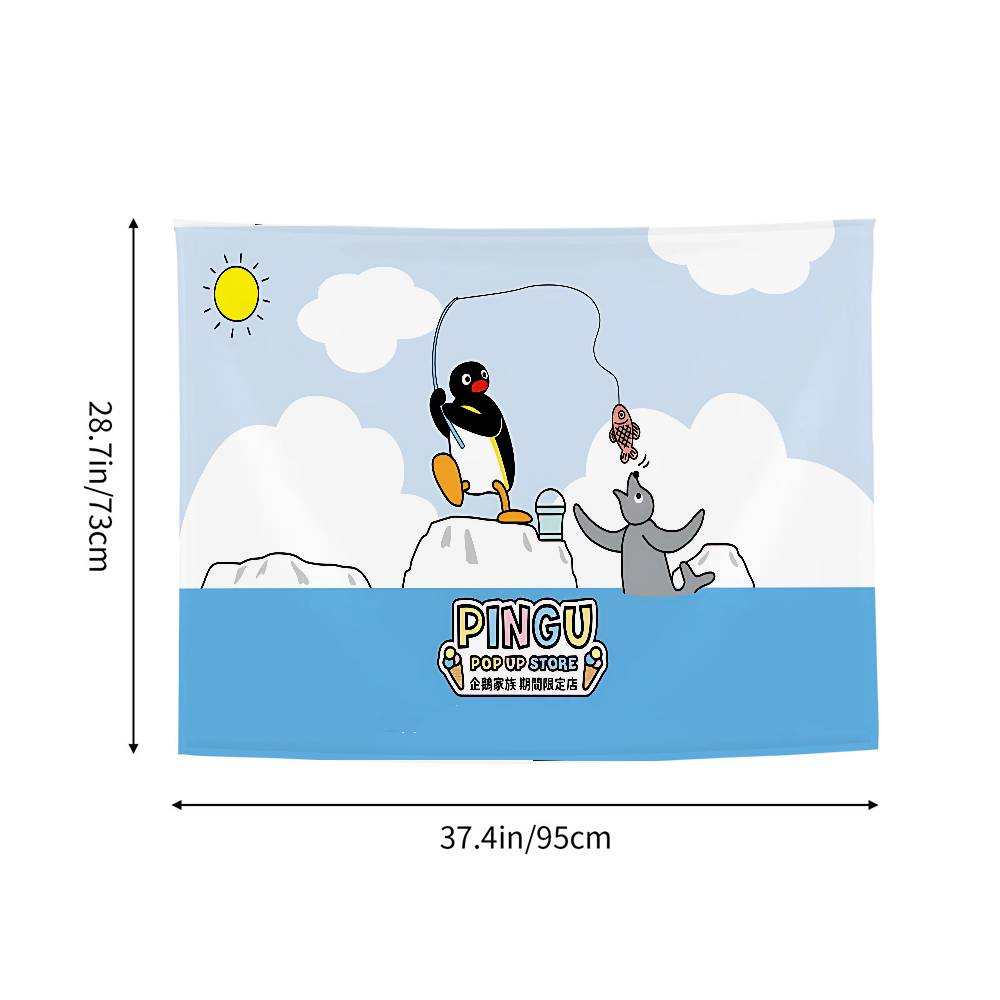 Tenture Murale Pingu Pingouin Tapisseries Personnalisables de Styles Variés Accrochages Muraux Impression de Photos de Célébrités Accrochages Muraux