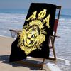 proof beach towel with a Alpha Phi Alpha logo pattern - soft,absorbent,quick-drying,machine washable - perfect for swimming,camping,bathing