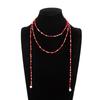 Vintage Beads Necklace Women Stackable Adjustable Sweater Chain Jewelry Accessories