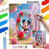 Mickey Mouse Roses Oil Painting Art Painting Kit, Handmade Diy Art Painting Home Wall Decoration Romantic Floral Castle Frame