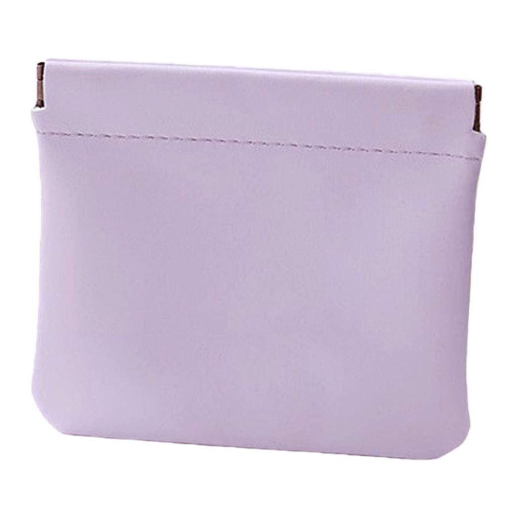 4Pcs PU Leather Mini Pocket Cosmetic Bag Waterproof Self-Closing Storage Bag Solid Color Key/Lipstick/Data Cable Storage Bag