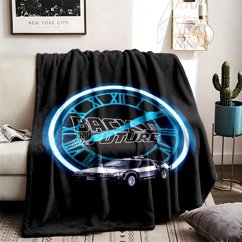 Back to the Future Theme Blanket Suitable For The Sofa Camping And Travel Made Of Soft Flannel Material An Ideal Gift For Occasions Such As Birthday