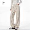 :CHOCOOLATE Cotton Casual Loose-Fit Pants