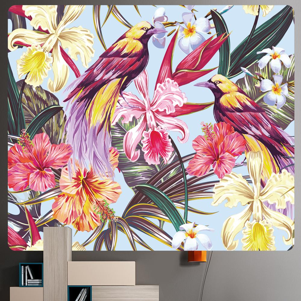 Pretty Animal Floral Wall Hanging Bedroom Wall Decor Boho Hippie Home Decor Art Tapestry Background Cloth Yoga Mat Sheets