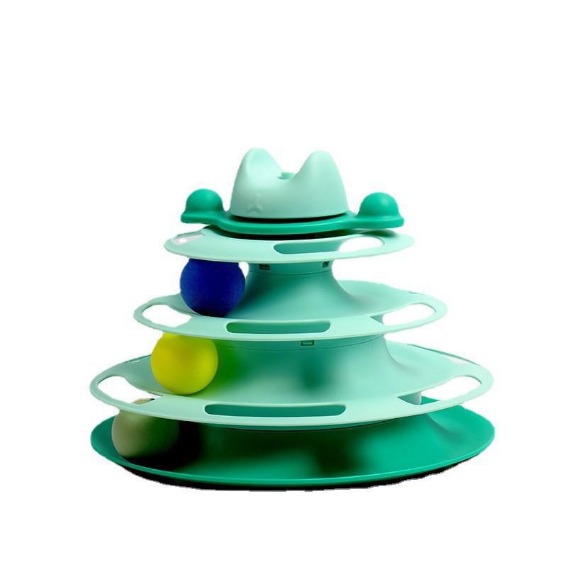 Cross-Border Cat Interactive Turntable Toy with Feather and Self-Amusement Ball
