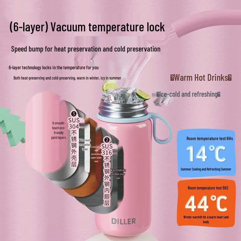 Diller 316 Stainless Steel Mini Portable Water Bottle(Random Color)