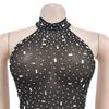 Robe Longue Ajustée à Strass pour Femme - Mode Europe & Amérique