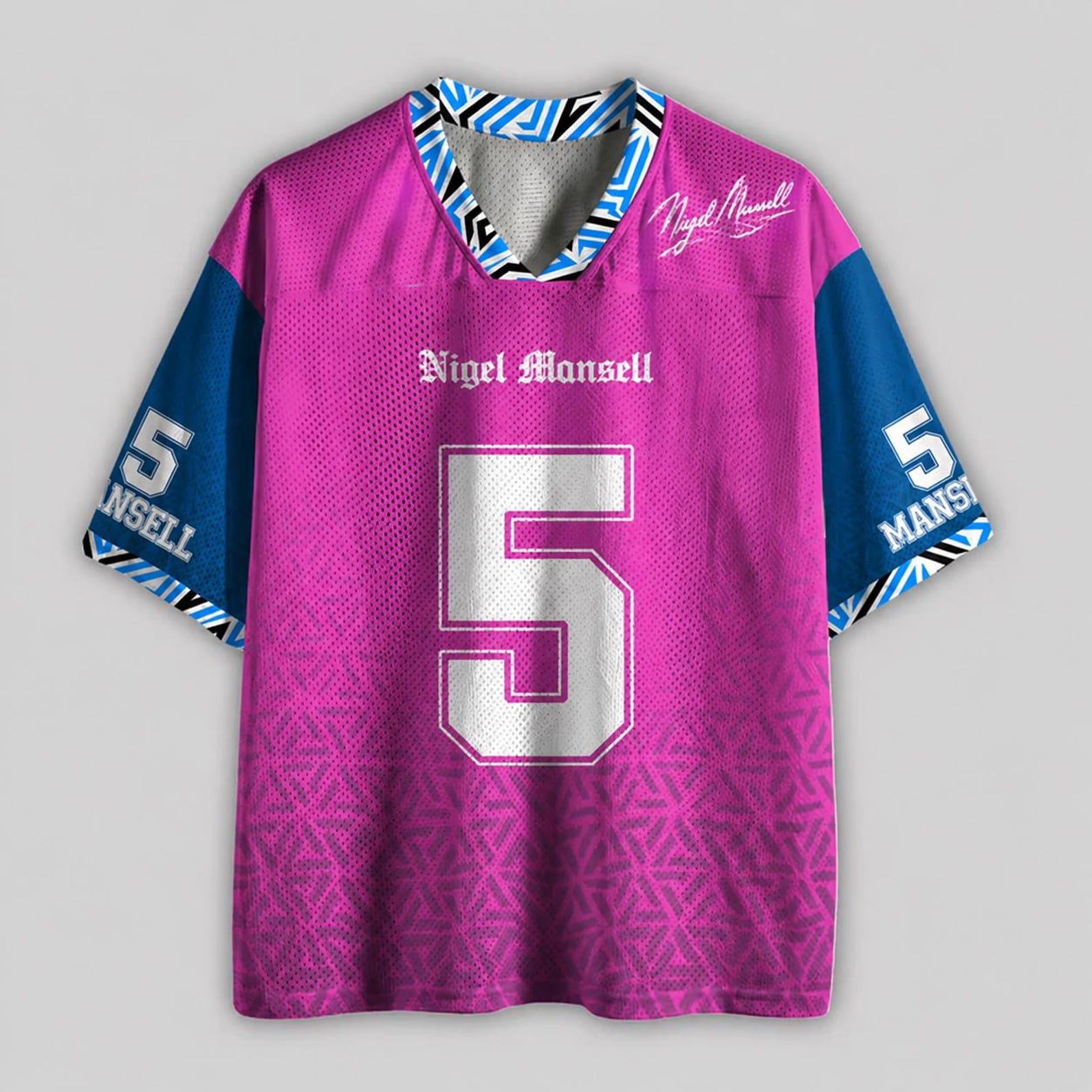 Nigel Mansell #5 Retro Racing Jersey – Vintage Motorsport Fan Shirt, Custom Streetwear Tee 2XL