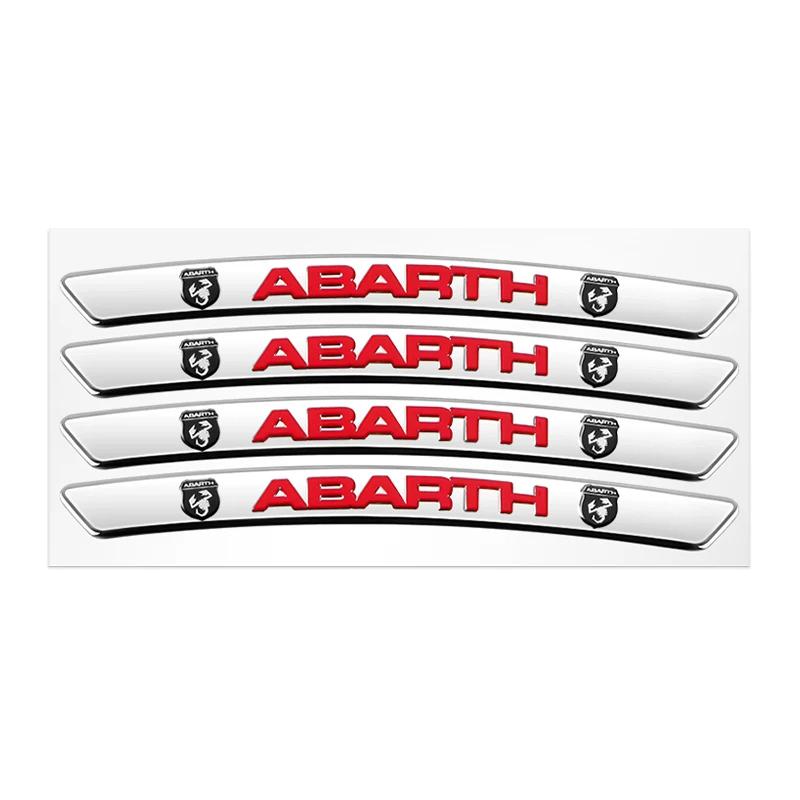 Aluminum Auto Racing Car Wheel Hub Sticker Rim Decal Badge For FIAT Abarth 500 Panda Bravo Punto Tipo Linea Ducato Accessories