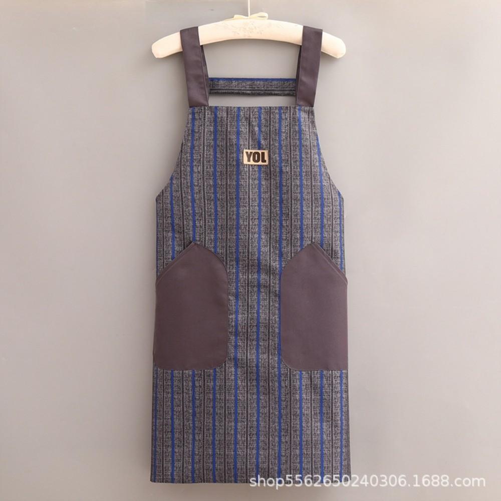 New Waterproof Apron Stain-Resistant Oil-Proof Kitchen Smock Sleeveless Simple Hotel Restaurant Chef Barbecue Apron