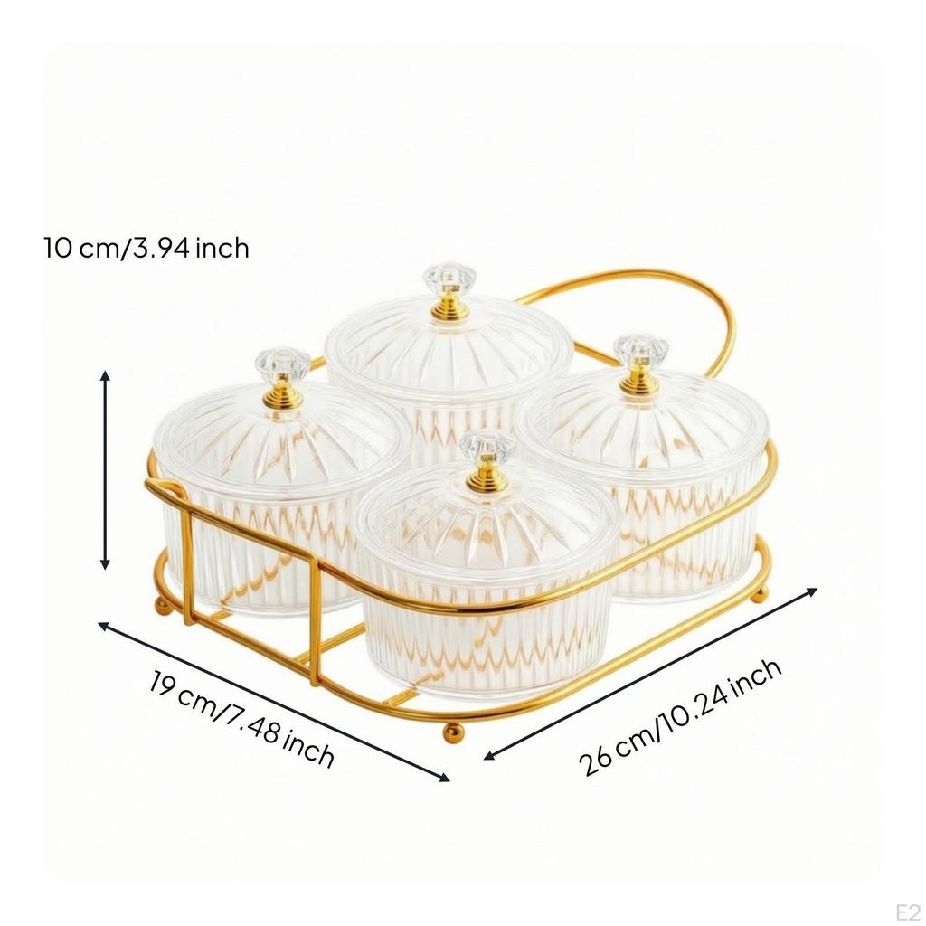Divided Serving Tray with Lid and Handle Easy to Clean Snack FoodGrade Platter
