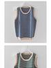 Women's Ice Silk Striped Knitted Strappy Tank Top