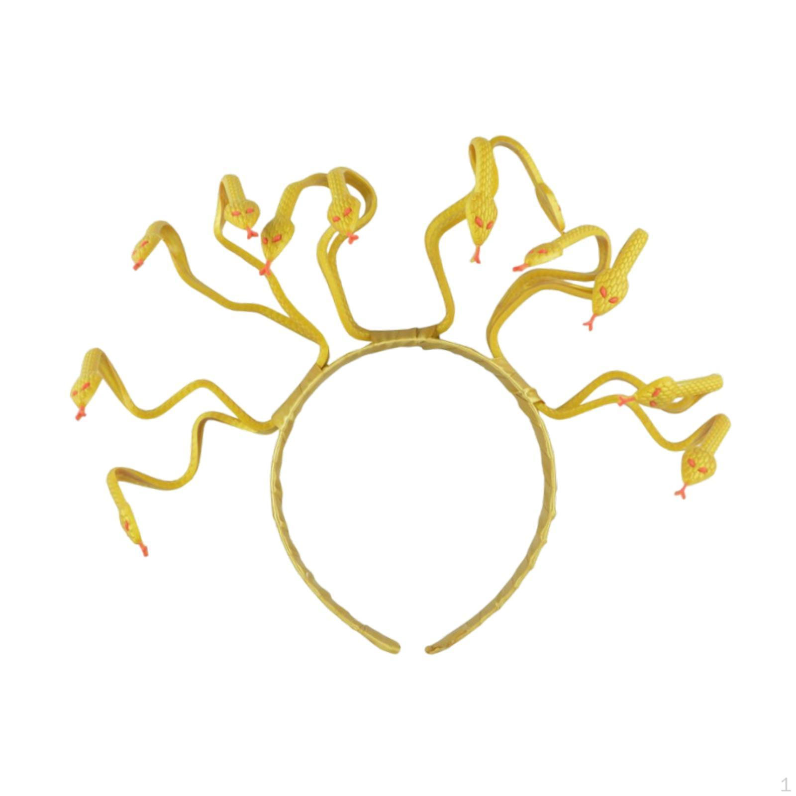 

Повязка на голову Медуза Змея Аксессуары для волос для женщин и девочек Реквизит для переодевания Тиара Головной убор Rave yellow gold