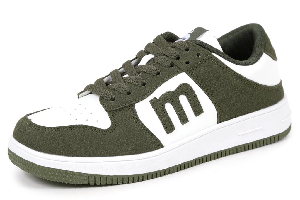 Sneakers Low Cut Combination Color Athletic Shoes Sports [Mozu] Women's White/Khaki 24.5cm