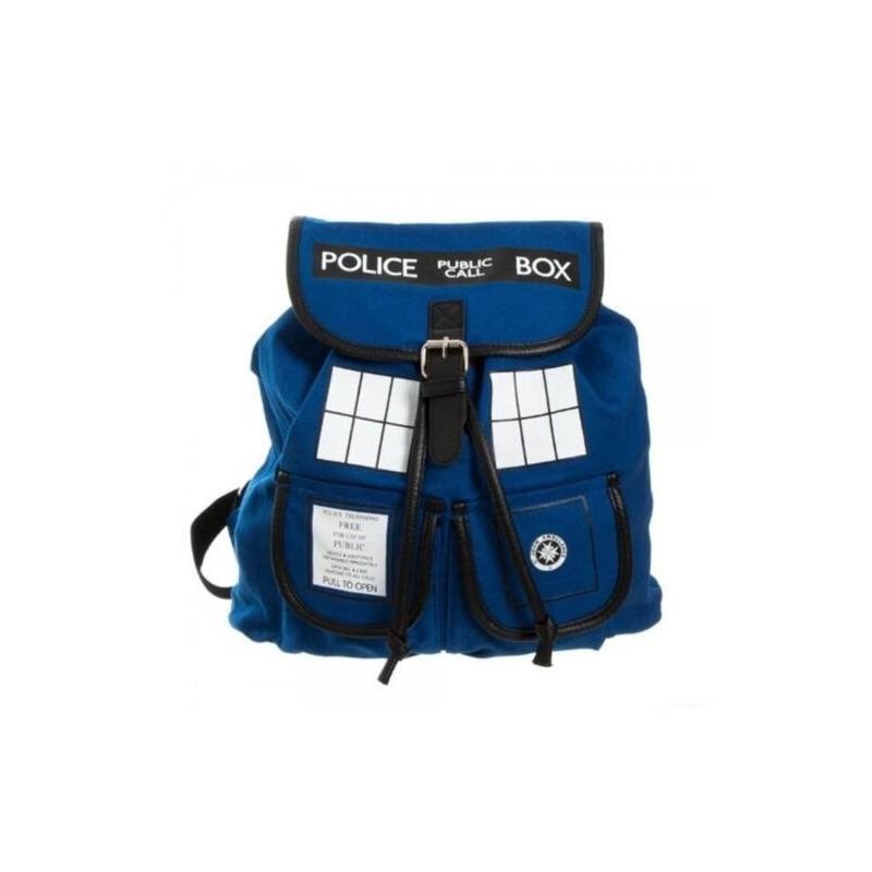 Doctor Who Tardis Canvas Backpack Stylish Shoulder Bag Large Capacity Slouch Purse