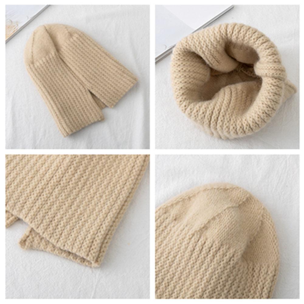 Hot Sale Women Hat Kpop Style Autumn /Winter Hat Soft Beanie Hats For Women Leisure Back Split Teens Ponytail Knitted Cap