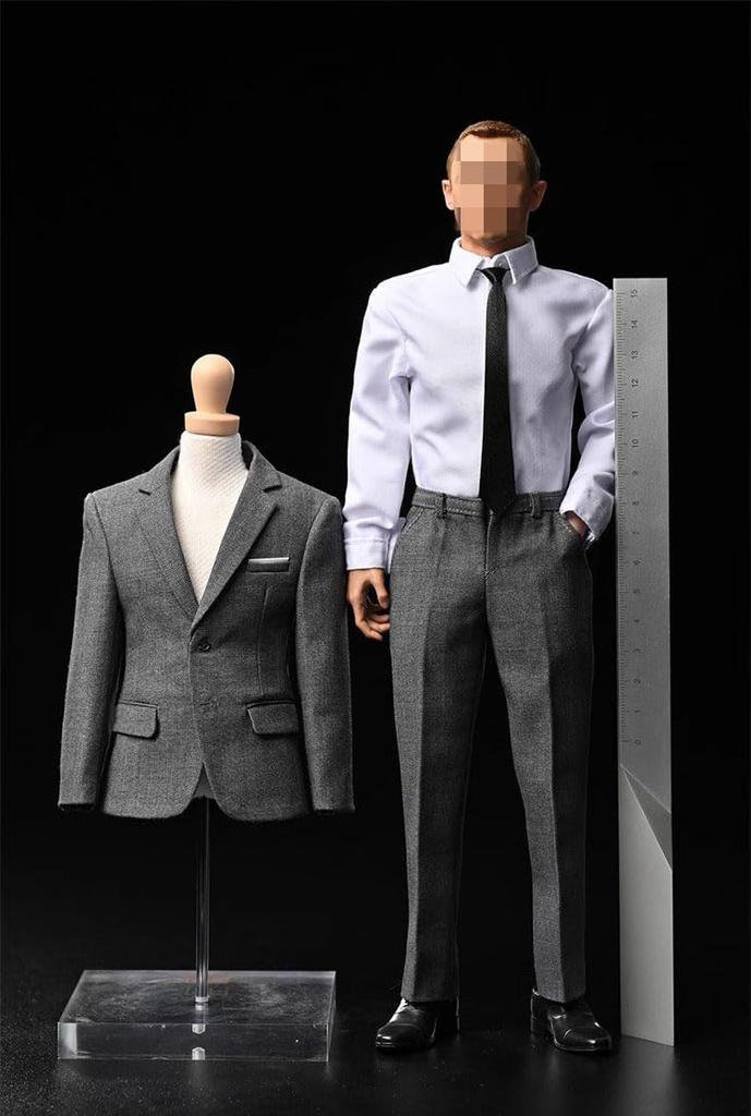 1/6 Scale Figure Accessories/Men's Suit Outfit Set/Banquet Dress, Evening Dress, Gray (Head and Body Not Included)