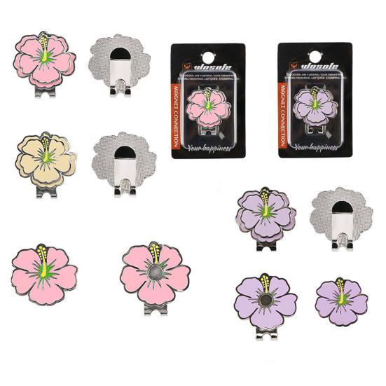 Magnetický značkovač golfových míčků se sponou na klobouk Nerezavějící kov odolný proti korozi Příslušenství k značkovačům golfových míčků ve tvaru květiny