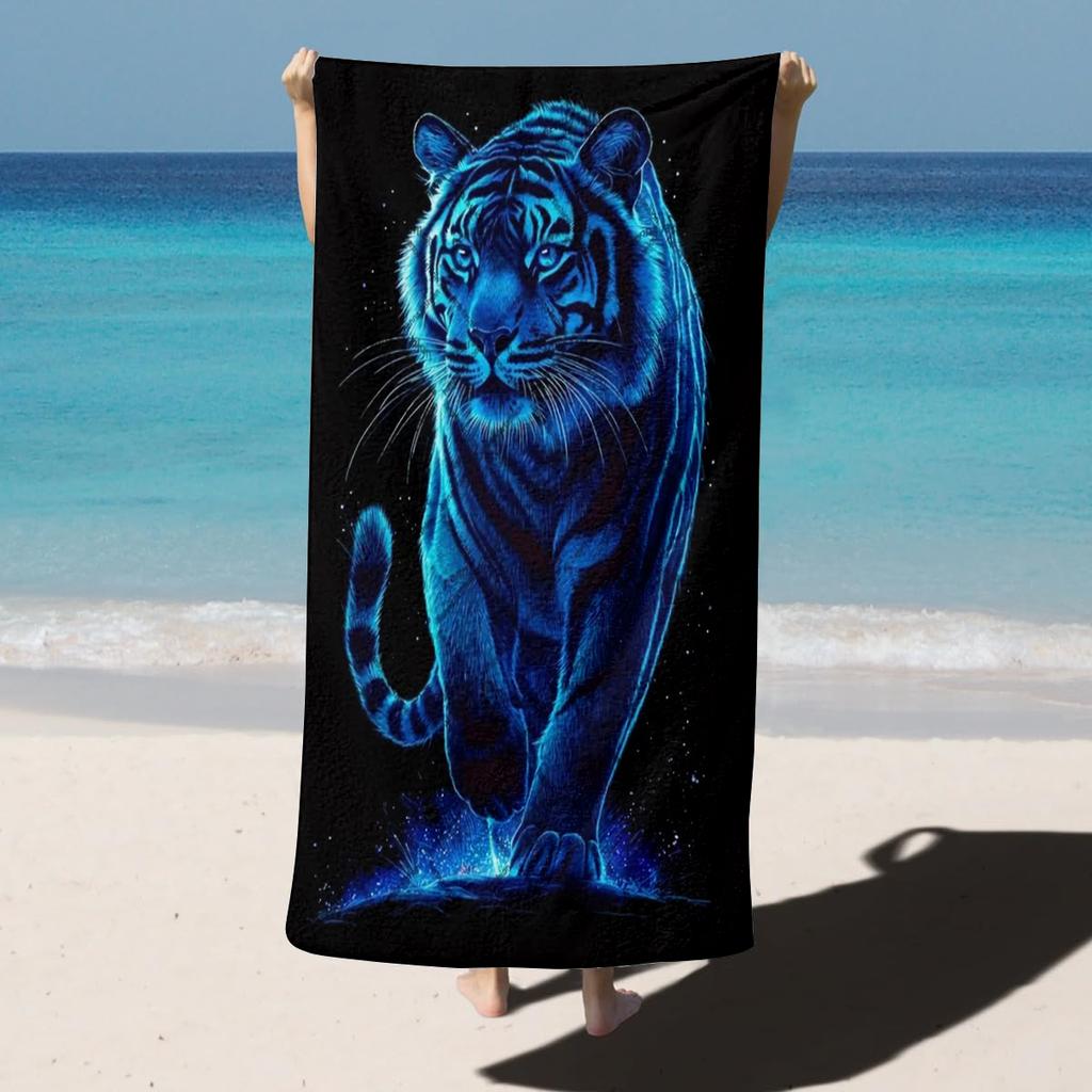 1PC White Shark Animals Paint for Family Friends Gifts Towel Quick-Dry Beach Towel For Yoga Tourism Beach GYM Camping Swimming