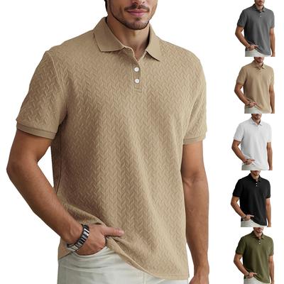 Pánský letní jednobarevný top s krátkým rukávem na knoflíky, pánská ležérní módní košile