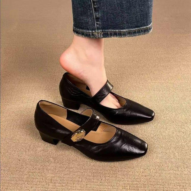 French single shoes fairy style with skirt gentle shoes autumn new Mary Jane small leather shoes