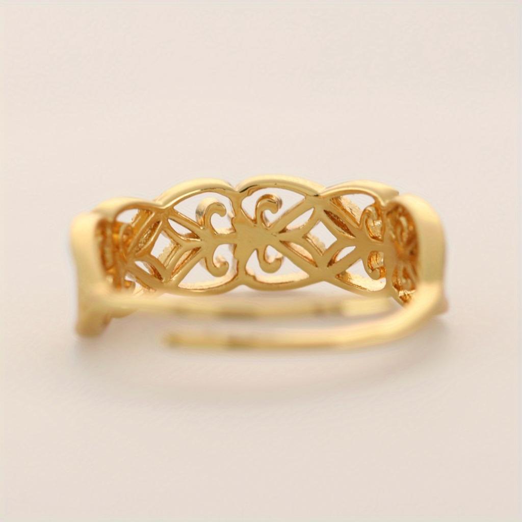 Luxury Golden Ring for Women, Lace Hollow Design, Romantic Birthday Gift/daily Wear/adjustable Ring