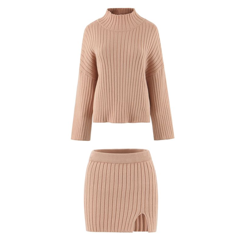 Romantic Love Charming French Atmosphere Gentle Elegant Lazy Sweater + Split Skirt Two-piece Set