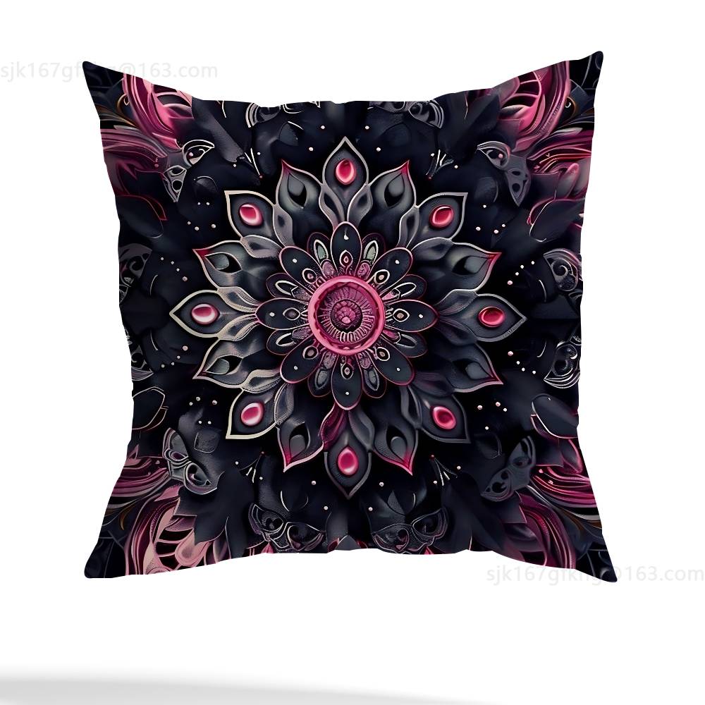 Flower Of Life Mandala Pillow Case Sofa Living Room Bedroom Headboard Backrest Cushion Square Cushion Nap Time