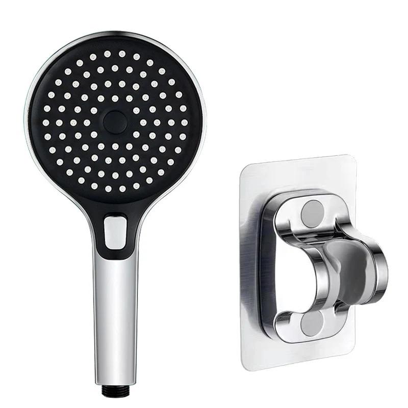New Round Booster Shower Head Three-speed Large Panel Handheld Shower Head Home Bath Shower Set
