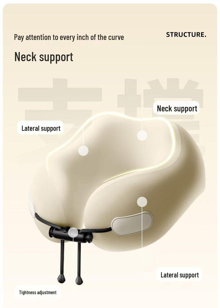 Portable Memory Foam U-Shaped Neck Pillow - Foldable Travel Support for Airplane, Car, Nap