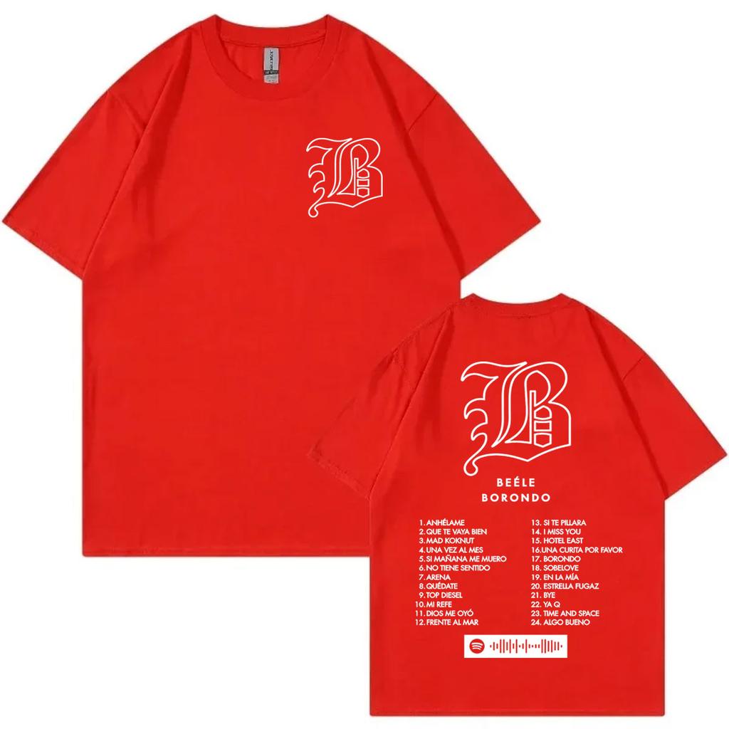 T-shirt Imprimé Album du Chanteur Beele Borondo T-shirts Oversize Mode Haute Qualité Unisexes Unisexes Coton Décontracté Manches Courtes T-shirts
