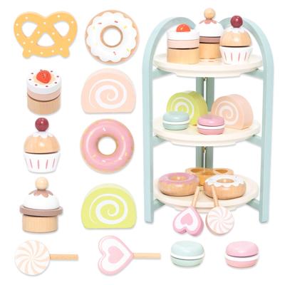 UMU Dessert Stand Toy Set - Sweets Pretend Play Toy, Wooden Toy, Educational Toy, Birthday Present, Christmas Gift, Cake, Donuts, Bread, Afternoon