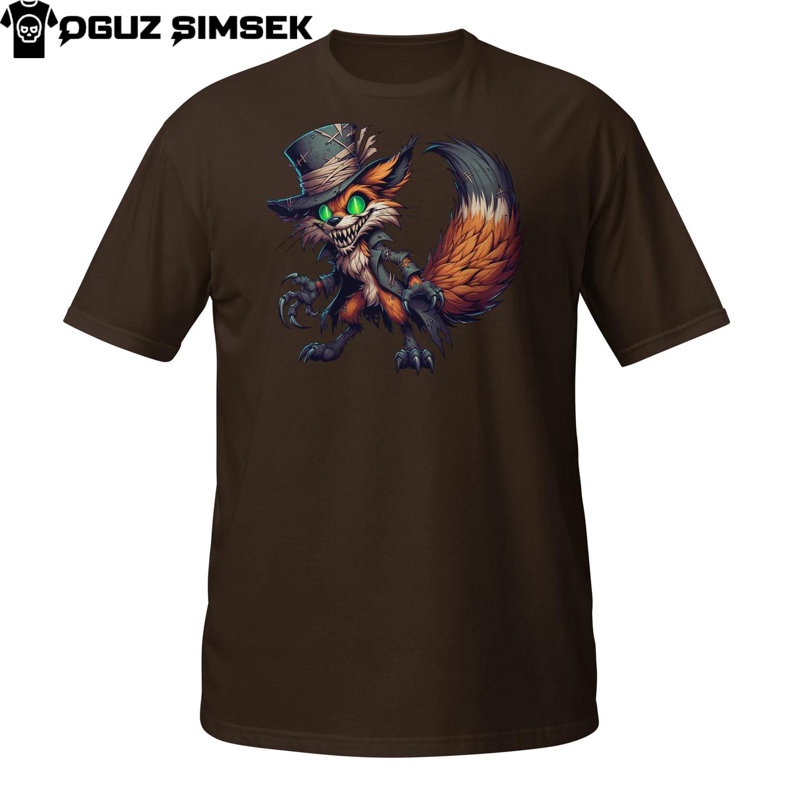 Mad Fox T-Shirt Mens Womens Tees Top | Grinning Steampunk Fox with Hat and Claws Tee M