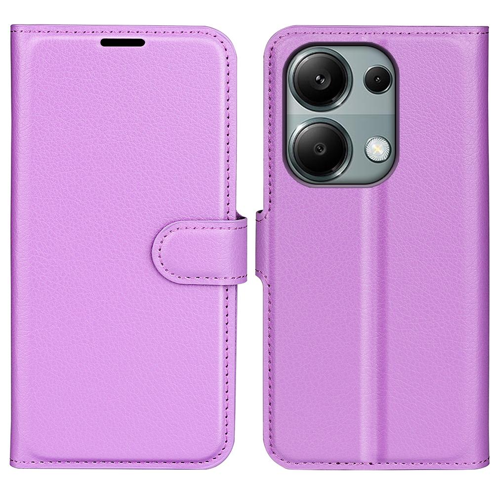 For Xiaomi Redmi Note 13 Pro 4G/Poco M6 Pro 4G Case Litchi Texture Leather Phone Cover with Wallet