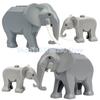 Afrikanische Wildtiere Zoo Bausteine Figuren Zubehör Säbelzahntiger Löwe Elefant Wolf Ente Spielzeugmodelle Kindergeschenk Spielzeug K93