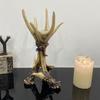 Svícen s jelením parožím Ornament Pryskyřicí Zpracovaný Umělecký Design Figurka Řemeslný Svícen Dekor Stolní Domácí Dekor