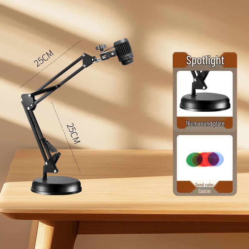 Mobile Phone Holder with Fill Light for Live Streaming and Overhead Shots - Perfect for Food, Jewelry, and Video Recording