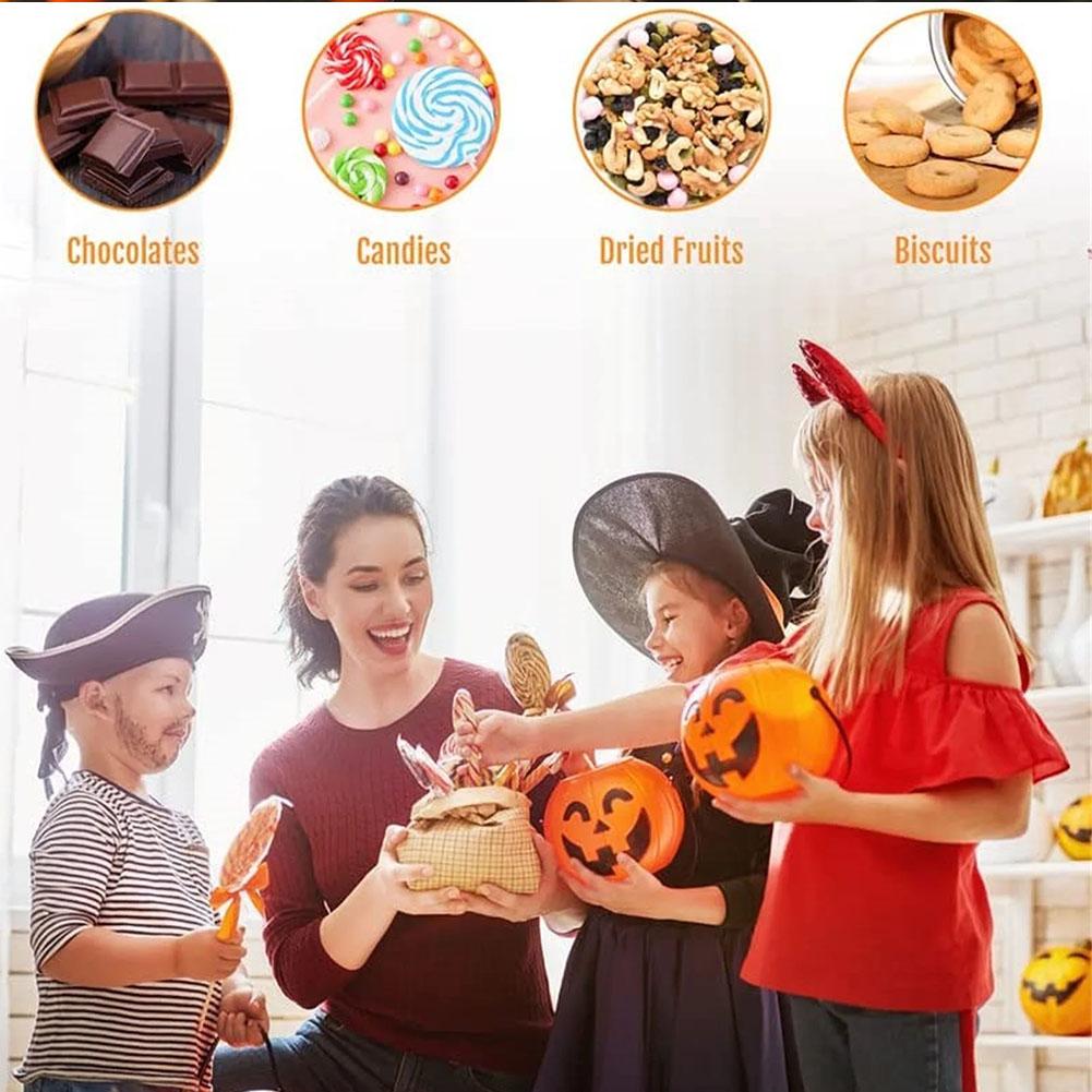 Halloween Pumpkin Candy Bucket Trick or Treat Pail Bag Mini Basket for Party Decor Home Kitchen Holiday Gift Ideas