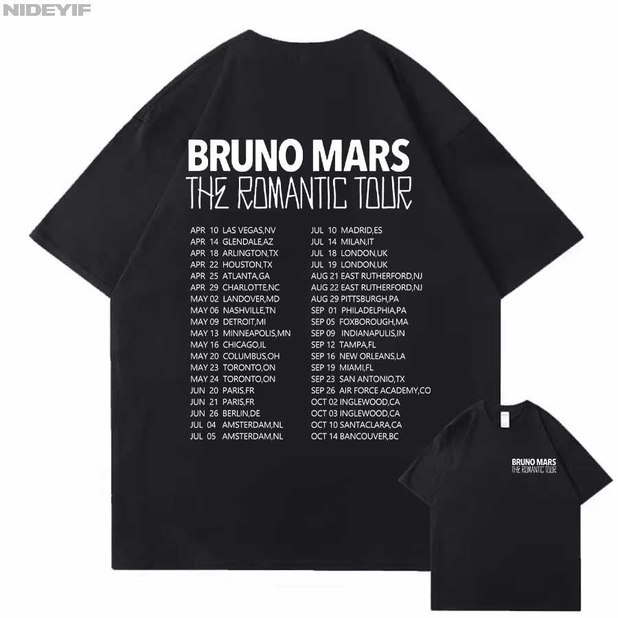 Bruno Mars The RoUnisextic Tour T Shirt for Unisex Women Hiphop Streetwear Oversized Tops 100 Cotton TShirt BM3