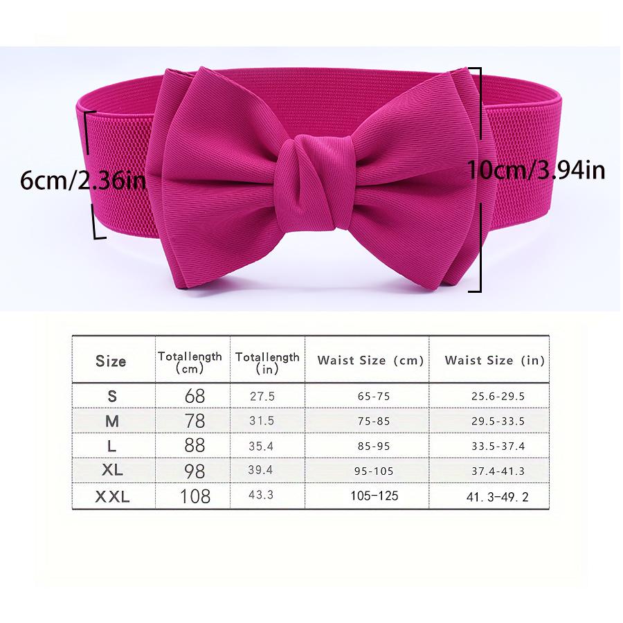 Women Big Bow Waistband Elastic Wide Waist Belt Fashion Solid Bowknot Waist Straps For Dress Decorate Clothes Accessories