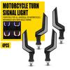 4x Motorcycle Flowing LED Turn Signal Light Indicator Blue Running Daytime Lamp