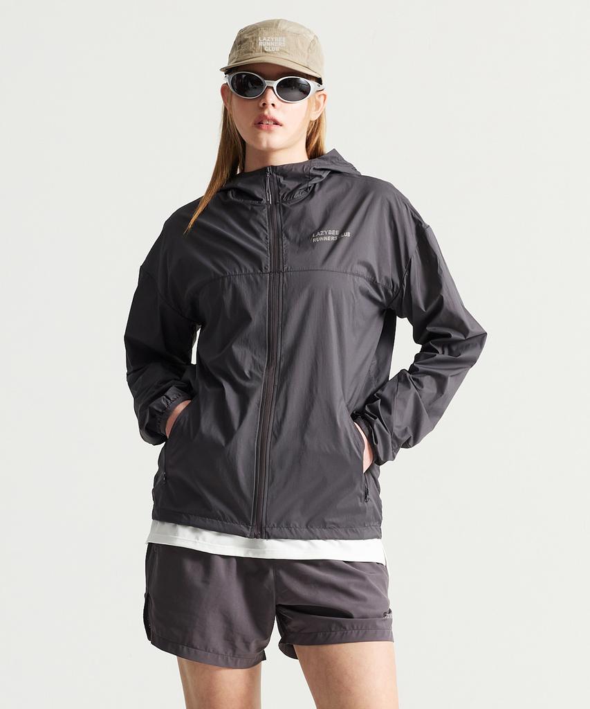 Lazybee [Summer Set] Airglide Packable Running Windbreaker + 5-Inch 2-In-1 Shorts Set M Charcoal