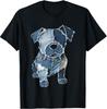 Dog Pattern Denim Patchwork Art T-Shirt