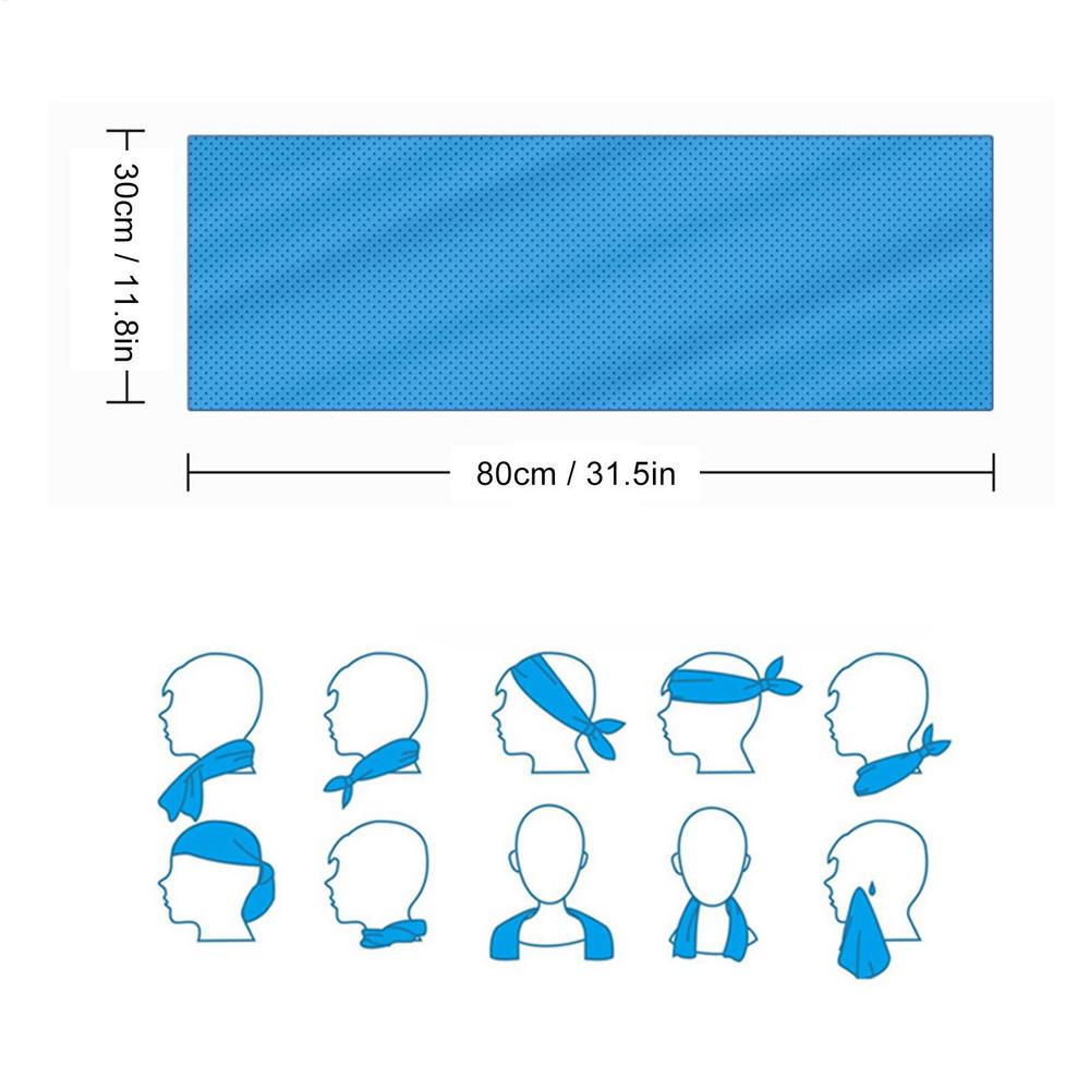 

Portable Quick Drying Cold Towel Cooling Towel Polyester Fiber Towels Beach Accessories Sport Fitness 2025 синій